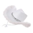 thumbnail image 1 of Jumpingount Sombrero de vaquero de discoteca de tela, accesorio de moda para salidas nocturnas elegantes, sombrero de vaquera, sombrero de campo, Sombreros Blanco, 1 of 6