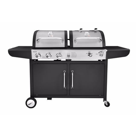 Royal Gourmet ZH3002 3-Burner BBQ Gas Propane Charcoal Grill Combo Dual Fuel 2 Lids Black