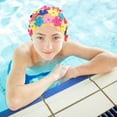 thumbnail image 4 of RENACLIPY Elegant Floral Design Swimming Cap Nylon Fashionable Comfort 1Pc, 4 of 8