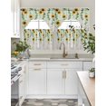 thumbnail image 4 of Sunflower Swag Kitchen Curtains Sets for Windows 24 Inch Length, Green Botanical Summer Spring Vintage Short Window Curtain Panels Swags Valances and Tiers 3 Piece Set for Cafe/Dining Room, 4 of 5
