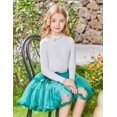 thumbnail image 5 of Oudiya Girls Lettuce Trim Mock Neck Long Sleeve Shirts Slim Fit Base Layer Ribbed Knit Tops Tees, 5-12Y, 5 of 6