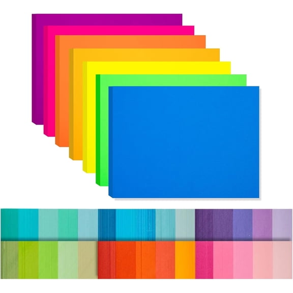 TT-Index Cards 210-Count 4x6 Inch,178GSM Heavyweight Set of 7 Fluorescent Colors Paper Multicolor Study Cards