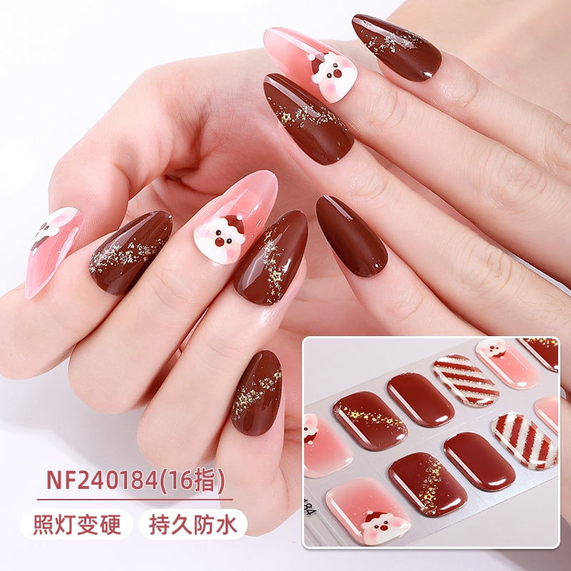 Christmas Semi-Curing Gel Nail Art Waterproof Cartoon Children's Cute 3D Nail Art Stickers - NF250184