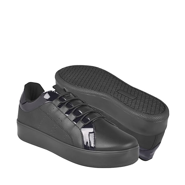 TENIS CASUALES PARA DAMA STYLO UD017 SIMIPIEL NEGRO Stylo UD017