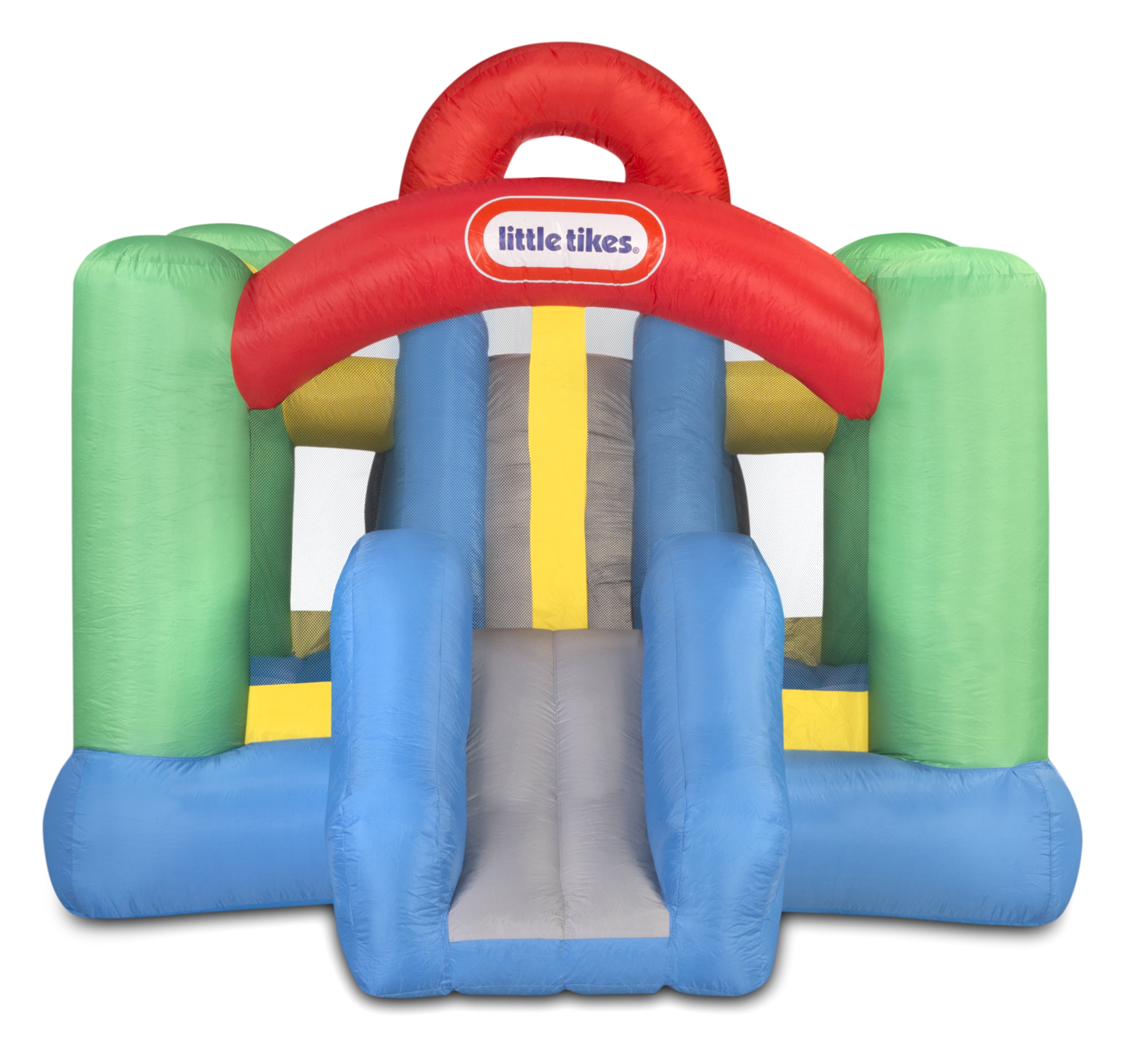 Little Tikes Jump 'n Double Slide Bouncer 7'10L x 15'5W x 6'10H Inflatable  Bounce House with 2 Slides, Blower, Fits up to 3 Kids, Multicolor- Outdoor  Toy for Kids Girls Boys Ages 3 4 5+ 