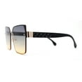 thumbnail image 3 of Womens 90s Rimless Designer Square Butterfly Chic Sunglasses Gold Black Yellow Smoke, 3 of 4
