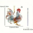 thumbnail image 2 of SNGMN Car Hanging Ornament Car Decor Colorful Rooster Shape Acrylic Cute Accessories Rearview Mirror Hanging Backpack Keychain Gift, 2 of 3