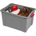 thumbnail image 3 of IRIS 19 Gallon Lockable Storage Totes with Lids, 6 Pack - Gray, Heavy-Duty Durable Stackable Containers, Large Garage Organizing Bins Moving Tubs, 3 of 8