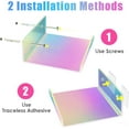 NiHome 2Pack Medium Iridescent Acrylic Floating Shelves with Edge, 7.9