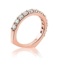 thumbnail image 2 of Ladies Thin Round Diamond Wedding Band 14k Flat Bottom Rings (Rose Gold Size 10), 2 of 3