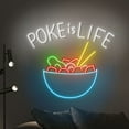thumbnail image 5 of Handmadetneonsign Poke Is Life Neon Sign, Salad Wall Art Decor, Food Led Light, Kitchen Wall Decor 52085, 5 of 5