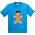 thumbnail image 3 of Inktastic Cute Gingerbread Girl with Red Plaid Bow Youth T-Shirt, 3 of 5