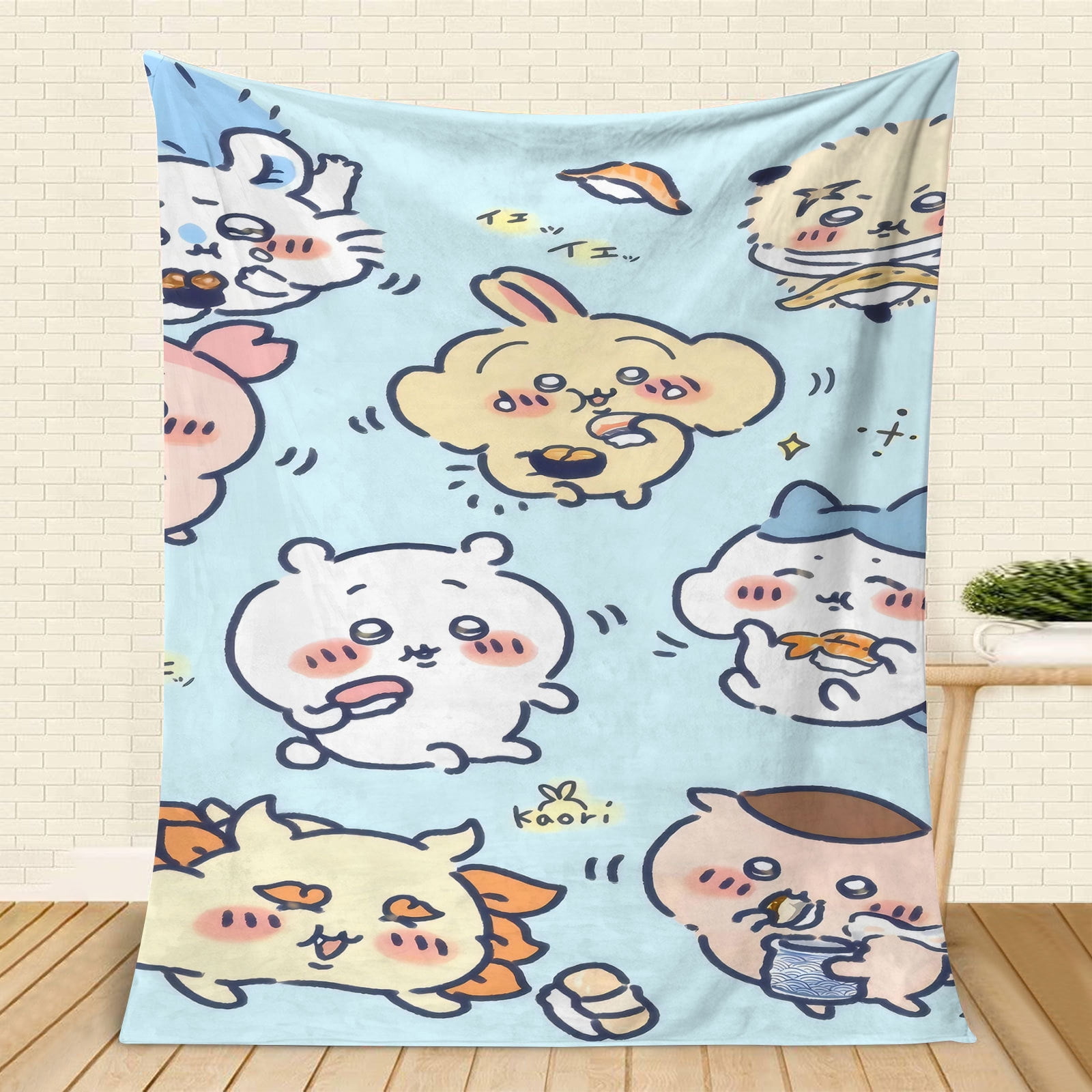 Chiikawa Blanket Super cute pink flannel blanket air-conditioned nap blanket, hotel blanket, air-conditioned blanket, Four seasons blanket, sofa blanket, bed blanket, travel picnic blanket