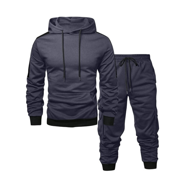 Chandail Décontracté à Capuche pour Hommes, Manches Longues, Pantalon, Ensemble de Sport Deux Pièces