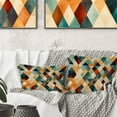 thumbnail image 3 of Designart "Natural Green and Beige Tones Mosaic" Geometric Printed Throw Pillow, 3 of 5