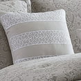 thumbnail image 5 of 10 Piece King Cotton Comforter Set with Textured Floral Print, Gray- Saltoro Sherpi, 5 of 5
