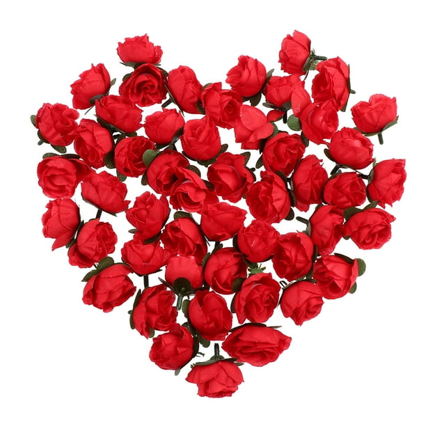 EeaseMX ROSENICE 50 rosas artificiales para decoración de bodas (rojas)
