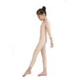 thumbnail image 5 of SPEERISE - Mono de manga larga para niñas, ajustado a la piel, de licra, color carne, para niño, de cuerpo entero, con escote redondo, trajes de ballet, 5 of 5