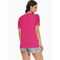 thumbnail image 3 of Women's V Neck Tops Puff Sleeve with Swiss Dot T-Shirts Summer Casual Loose Tshirts, 3 of 7