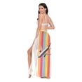 thumbnail image 3 of FORMRS Womens Long Sarong Beach Wrap Semi-Sheer Bikini Skirt Bathing Swimsuit Cover Up, Colorful Plane, 3 of 7