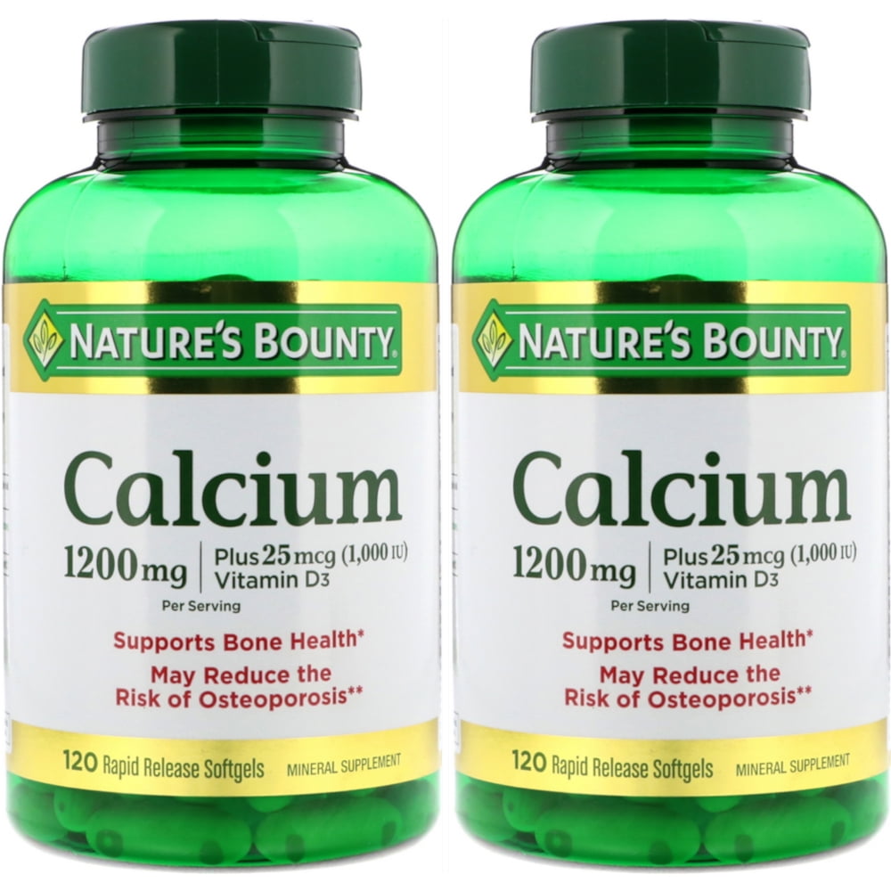 2 Pack Nature's Bounty Calcium 1200mg Per Serving Plus Vitamin D
