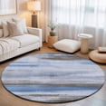 thumbnail image 2 of Round Rugs 5Ft, Blue Brown Ombre Round Area Rug Washable Indoor Throw Carpet, Vintage Shabby Blue Abstract Art Soft Non Slip Circle Rug for Cabinet Bathroom Home Decor Aesthetic, 2 of 8