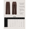 thumbnail image 7 of Women's Vintage Brown Wide Leg Pants With White Side Stripes, Button Zipper Pockets, Long Woven Fabric Trousers, Autumn Fashion Choice For Commute And Office, 7 of 7