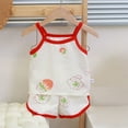 thumbnail image 2 of NIEWTR Toddler Girls 2Pcs Cute Flower Summer Outfits Set – Short Sleeve T-Shirt + Shorts Gift Set Summer 2Pcs Gift Outfits Set T-shirt Short Sets Red 18-24 Months, 2 of 5