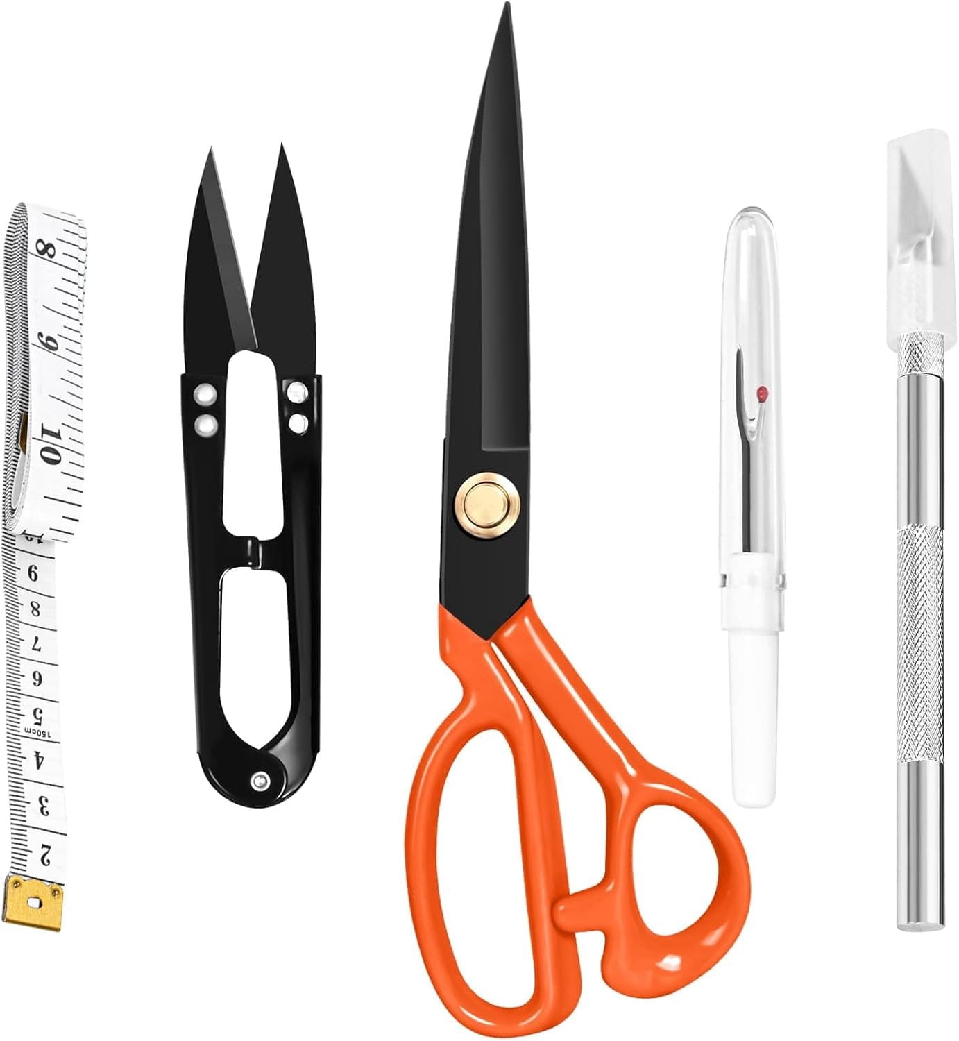 Professional Tailor  Heavy Duty - Multi-Purpose Sewing Fabric  for Leather  Industrial  Shears  Office Arts, and Crafts (9 Inch) Orange