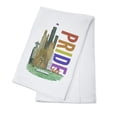 thumbnail image 1 of Seattle, Washington, Gay Pride, Vintage Watercolor Skyline (100% Cotton Tea Towel, Decorative Hand Towel, Kitchen and Home), 1 of 3