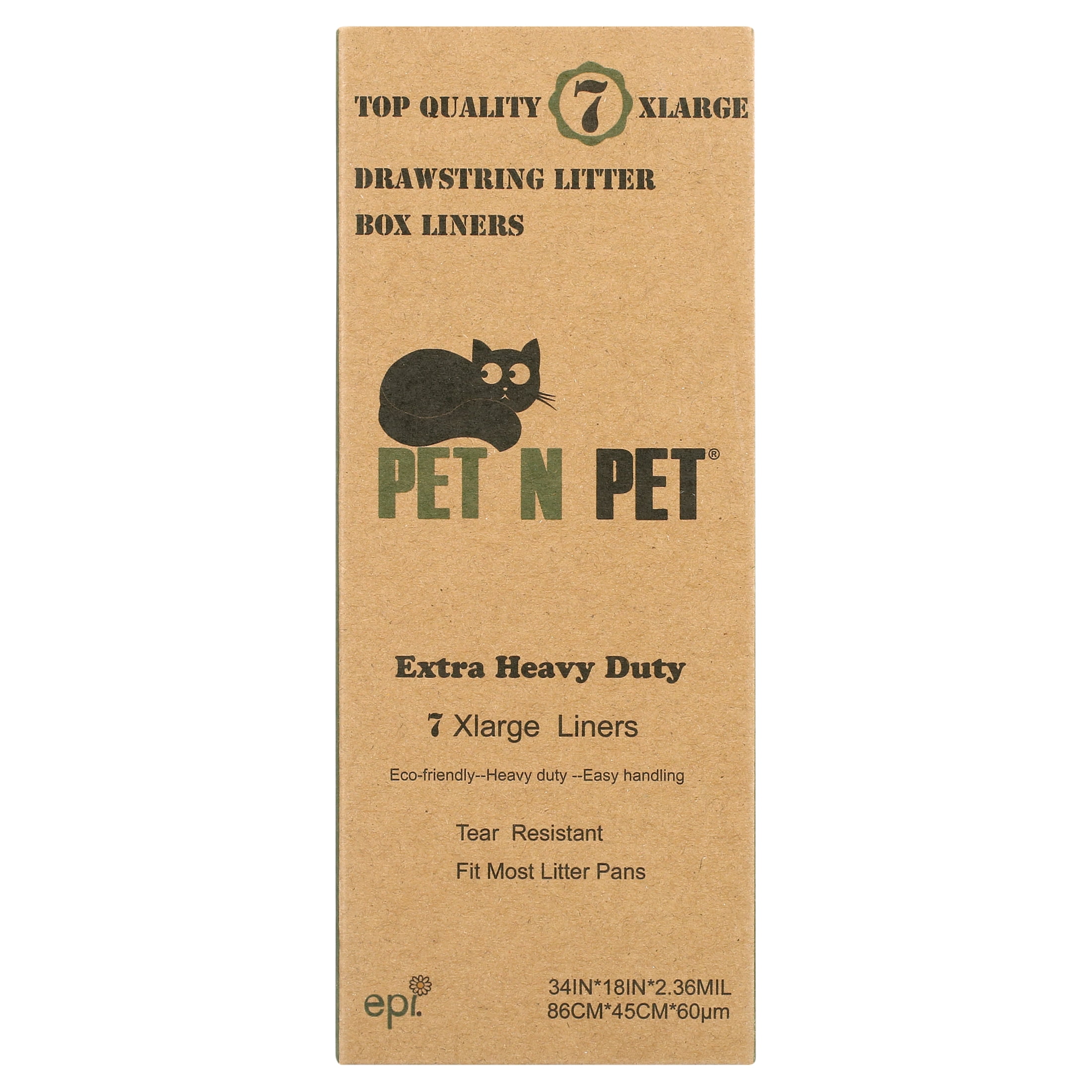 "PET N PET Cat Litter Box Liners,Drawstring Litter Liner Bag,Extra Large Size,Pan Liners 7 Counts"