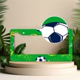 thumbnail image 2 of 1 Pcs Soccer Theme Design License Plate Frame,License Plate Cover for Car Decorative Parts,Aluminum License Plate Bracket Holder Rust-Proof for US Standard Car, 2 of 8