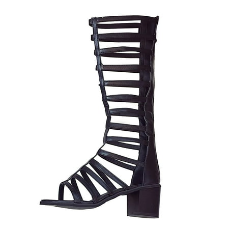 

PMUYBHF Sandals Women Comfortable for Outside 2023 Summer European and American Slim Strap Open Toe Long Tube Cool Boots Thick Heel High Heel Cool Boots High Top Roman Sandals Female