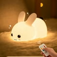 thumbnail image 3 of Luz de noche con forma de conejo de silicona Lámpara de guardería para bebés jinwen Luz nocturna de silicona, 3 of 8