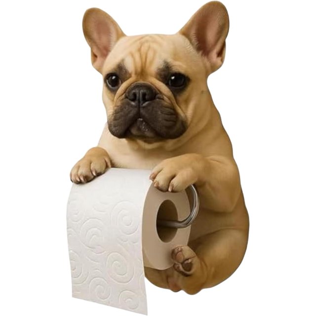 Porte-papier Hygiénique pour Chien, Porte-Rouleau de Toilette en Résine 3D pour Chiot, Organisateur Réaliste de Serviettes pour Rouleaux Standard, Mignon Distributeur de Mouchoirs Mural avec Support de Rangement, pour Déco de Cuisine et Salle de Bain