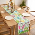 thumbnail image 3 of Table Runner 60 Inches Long for Kitchen Dining, Easter Dresser Scarf Farmhouse, Dining Table Decorations for Wedding/Parties, Spring Easter Eggs Bunny Butterflies Green Plaid 13 x 60 In, 3 of 8