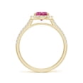 thumbnail image 2 of Angara Rings - Natural 1.45 ct Pink Sapphire Halo Ring with Diamonds in 14K Yellow Gold for Women (Size-8x6mm) | September Birthstone Jewelry, Birthday, Anniversary, Jewelry Gift for Women, 2 of 8