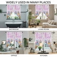 thumbnail image 3 of Easter Gnomes Bunnies Swag Curtains for Kitchen/Bedroom/Living Room, Spring Easter Eggs Floral Purple Plaid Scalloped Curtains 63 Inch Long, Window Swag Topper Curtains Valances 2 Panels Set 36"x63", 3 of 8