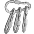 thumbnail image 1 of BEWISHOME Paquete de 4 ganchos de mosquetón con bloqueo de hamaca, clips en D de metal sólido con puerta de tornillo resistente de 500 libras para acampar, senderismo, viajar, mochilero, al aire libre, 1 of 5