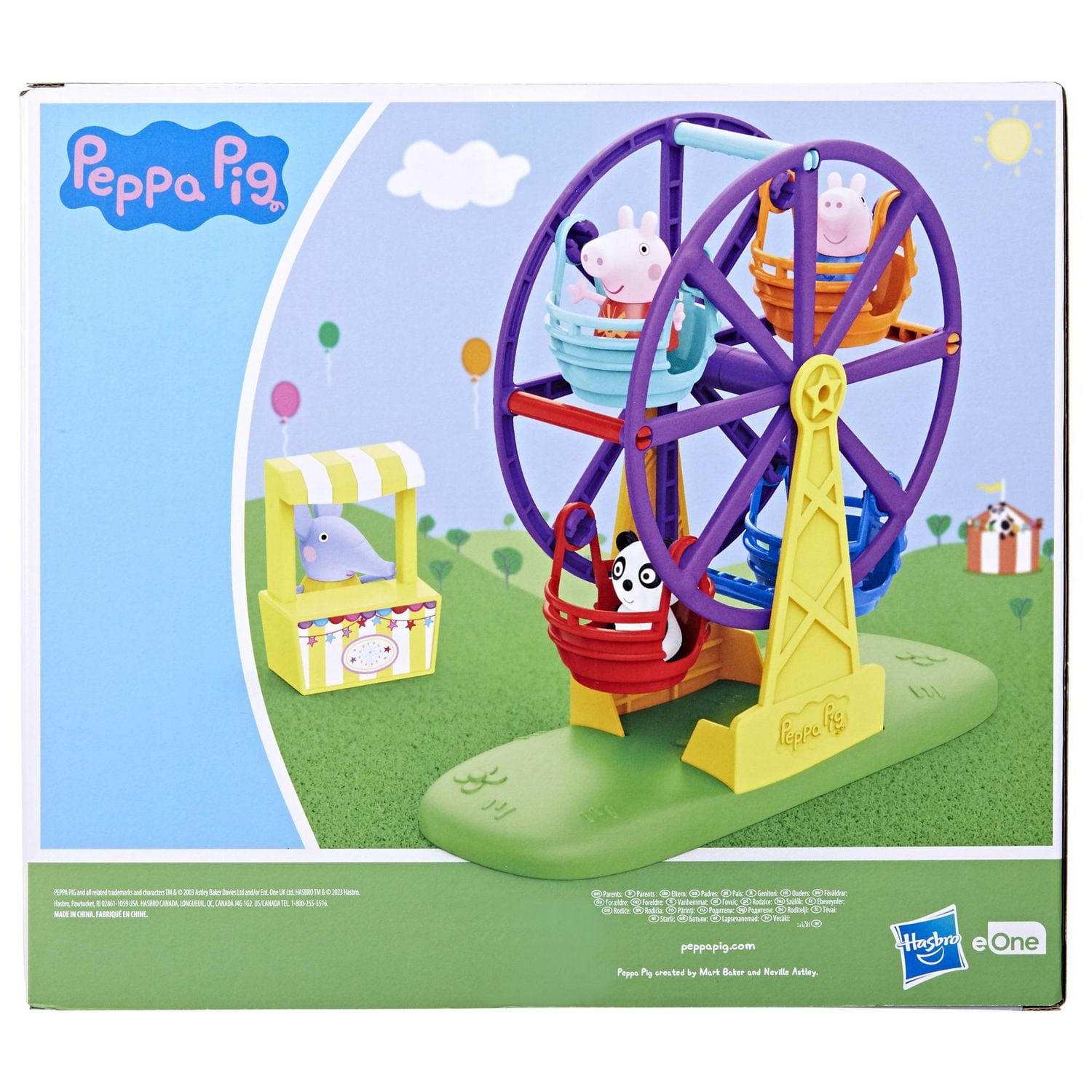 Peppa Pig Toys Peppa's Fun Fair, 6-Piece Peppa Pig Playset with Ferris Wheel and 3 Peppa Pig Figures, Kids Toys