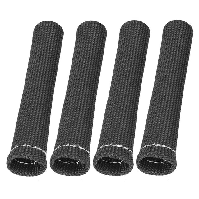 Unique Bargains 4 Pcs Spark Plug Wire Boots 1800 Degree Heat Shield Protector Sleeve Orange for Car