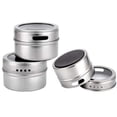 thumbnail image 4 of 9 latas de especias redondas magnéticas de acero inoxidable para cocina, cajas de especias magnéticas de vidrio, fáciles de limpiar y oxidar Shuxiu Wang 9024719154305, 4 of 5