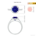 thumbnail image 6 of ANGARA Natural Round 1.8 ct Tanzanite Cathedral Ring with Diamond Halo in 14K White Gold for Women (Size-8mm) | December Birthstone, Anniversary, Jewelry Gift for Women | Natural Tanzanite Ring, 6 of 10