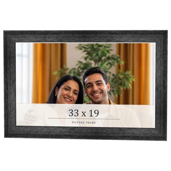 33x19 Frame Black Real Wood Picture Frame Width 1.5 inches | Interior Frame Depth 0.5 inches | Barn