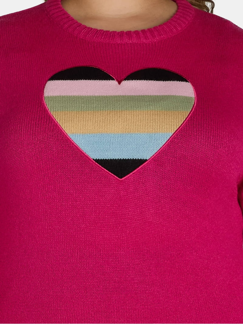 Whats Next Heart Patch Pullover Sweater - Walmart.com