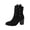 Black, variant on Willtoo Women's Cowboy Cowgirl Ankle Booties Western Stylish Faux Leather Low Heel Boots