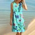 thumbnail image 5 of LYXSSBYX Plus Size Dresses for Curvy Women Women's Round Neck Sleeveless Gradient Tie Dyed Beach Dress, 5 of 9
