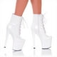Highest Heel FANTASY-41-WPAT-7 7 Chaussure à Lacets à la Cheville.5 in. en Blanc Patent PU - Taille 7 – image 1 sur 1