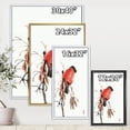 thumbnail image 4 of Designart 'Red Bullfinch Bird Sitting On A Branch' Traditional Framed Canvas Wall Art Print, 4 of 5