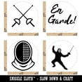 thumbnail image 2 of Fencing Fencer En Garde Foils Swords Helmet Rubber Stamp Set for Scrapbooking Crafting Stamping - Mini 1/2 Inch, 2 of 7